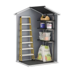 Keter Manor 4x3 Ft Apex Grey Plastic Shed (Base Included) -Hozelock Shop keter manor 4x3 ft apex grey plastic shed base included 7290106939677 04t bq