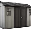 Keter Oakland Apex Tongue & Groove Grey Plastic Shed With Floor -Hozelock Shop keter oakland apex tongue groove grey plastic shed with floor7290106934139 01c bq