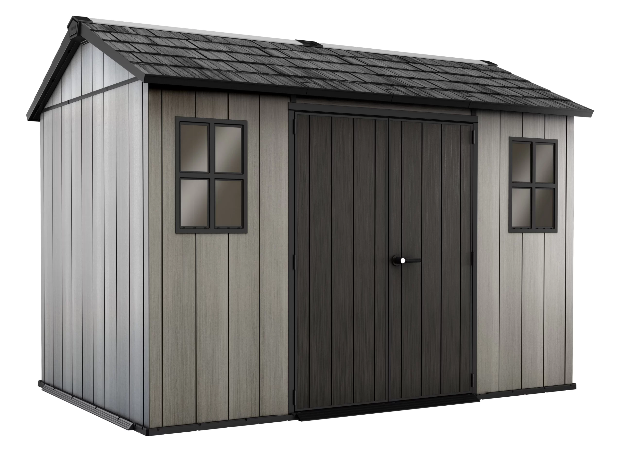 Keter Oakland Apex Tongue & groove Grey Plastic Shed with floor Keter Oakland Apex Tongue & Groove Grey Plastic Shed With Floor -Hozelock Shop keter oakland apex tongue groove grey plastic shed with floor7290106934139 01c bq scaled