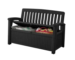 Keter Patio Wood Effect Garden Storage Bench Box - Partial Assembly Required 227L -Hozelock Shop keter patio wood effect garden storage bench box partial assembly required 227l7290112634825 02c bq