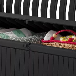 Keter Patio Wood Effect Garden Storage Bench Box - Partial Assembly Required 227L -Hozelock Shop keter patio wood effect garden storage bench box partial assembly required 227l7290112634825 06c bq