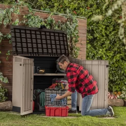 Keter Store It Out Midi Wood Effect Garden Storage Box -Hozelock Shop keter store it out midi wood effect garden storage box7290112634276 09i bq