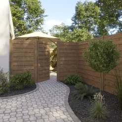 Klikstrom Tiama Pine Horizontal Slats Gate, (H)1.8m (W)0.9m 4 Klikstrom Tiama Pine Horizontal Slats Gate, (H)1.8m (W)0.9m -Hozelock Shop klikstrom tiama pine horizontal slats gate h 1 8m w 0 9m5059340668338 01i