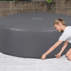 Lay-Z-Spa Grey Circular Hot Tub Cover (D) 1960mm X (H )710mm -Hozelock Shop lay z spa grey circular hot tub cover d 1960mm x h 710mm6941607321270 03i