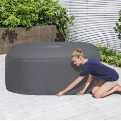 Lay-Z-Spa Grey Square Hot Tub Cover -Hozelock Shop lay z spa grey square hot tub cover6941607321287 03i