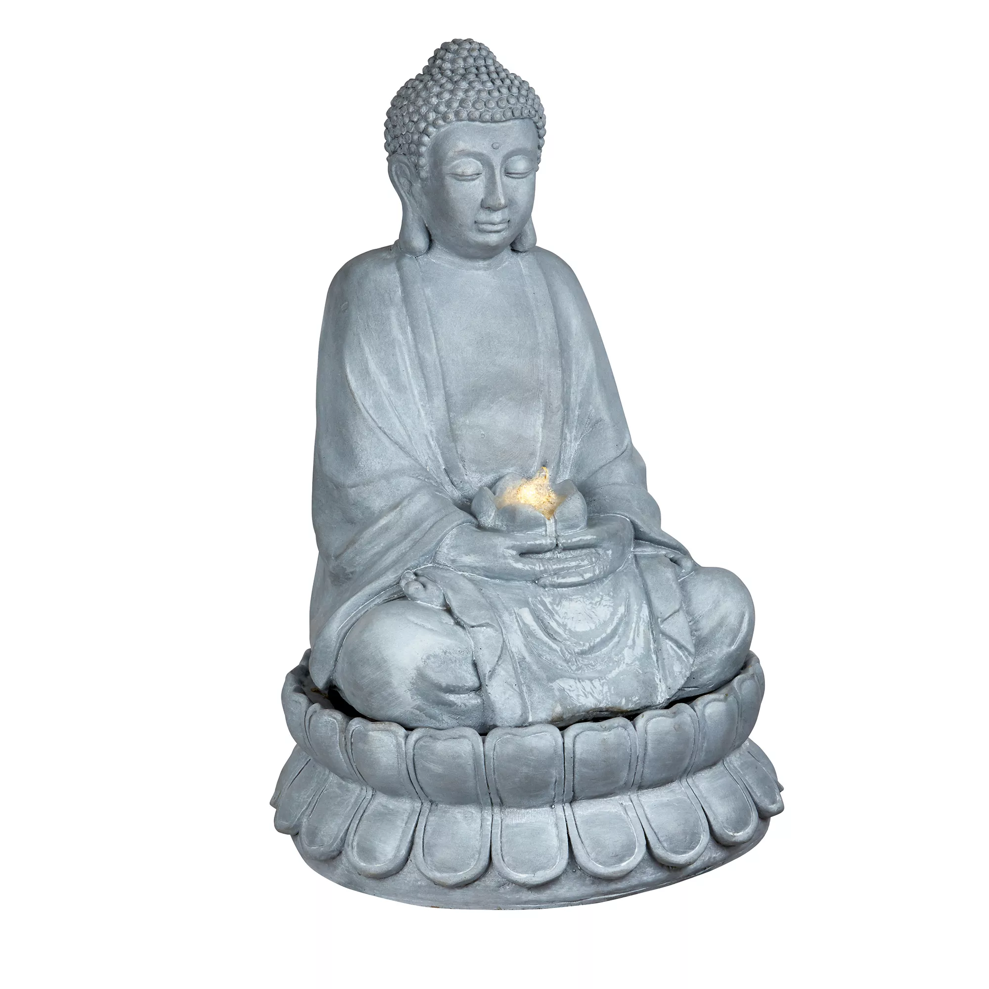 Mains-powered Buddha Water feature with LED lights (H)86cm Mains-powered Buddha Water Feature With LED Lights (H)86cm -Hozelock Shop mains powered buddha water feature with led lights h 86cm5053844243619 01c bq