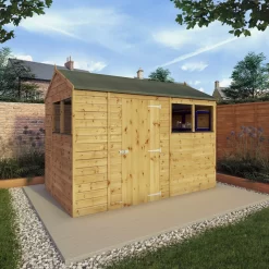 Mercia 10x6 Ft Reverse Apex Tongue & Groove Wooden 4 Windows Shed With Floor -Hozelock Shop mercia 10x6 ft reverse apex tongue groove wooden 4 windows shed with floor5029442006567 01i bq