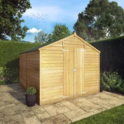 Mercia 10x8 Ft Apex Overlap Wooden 2 Door 4 Windows Shed With Floor -Hozelock Shop mercia 10x8 ft apex overlap wooden 2 door 4 windows shed with floor5029442078199 01i