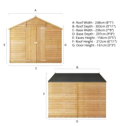 Mercia 10x8 Ft Apex Overlap Wooden 2 Door 4 Windows Shed With Floor -Hozelock Shop mercia 10x8 ft apex overlap wooden 2 door 4 windows shed with floor5029442078199 01t