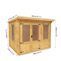 Mercia 10x8 Pent Tongue & Groove Cabin With Double Door -Hozelock Shop mercia 10x8 pent tongue groove cabin with double door5029442002446 01t bq