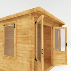 Mercia 10x8 Pent Tongue & Groove Cabin With Double Door -Hozelock Shop mercia 10x8 pent tongue groove cabin with double door5029442002446 39c bq