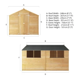 Mercia 12x8 Ft Apex Overlap Wooden 2 Door 4 Windows Shed With Floor 9 Mercia 12x8 Ft Apex Overlap Wooden 2 Door 4 Windows Shed With Floor -Hozelock Shop mercia 12x8 ft apex overlap wooden 2 door 4 windows shed with floor5029442075136 01t