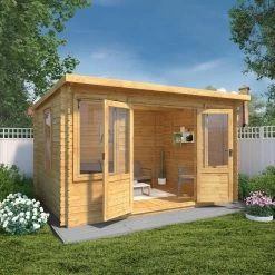 Mercia 13x10 Pent Tongue & Groove Cabin With Double Door -Hozelock Shop mercia 13x10 pent tongue groove cabin with double door5029442002453 02i bq