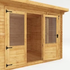 Mercia 13x10 Pent Tongue & Groove Cabin With Double Door -Hozelock Shop mercia 13x10 pent tongue groove cabin with double door5029442002453 39c bq