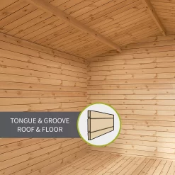 Mercia 13x10 Pent Tongue & Groove Cabin With Double Door -Hozelock Shop mercia 13x10 pent tongue groove cabin with double door5029442002453 42c bq