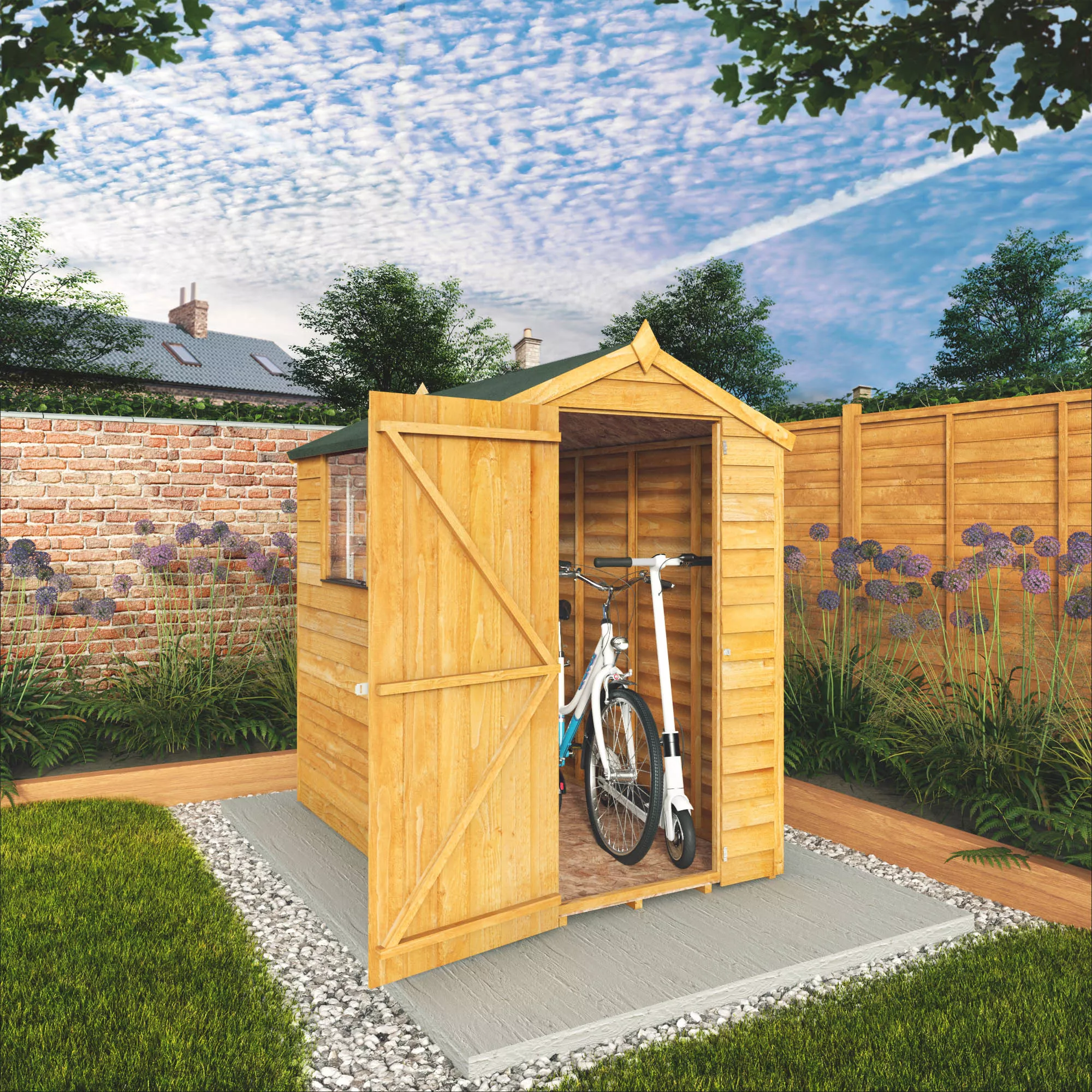 Mercia 6x4 ft Apex Overlap Wooden 2 windows Shed with floor Mercia 6x4 Ft Apex Overlap Wooden 2 Windows Shed With Floor -Hozelock Shop mercia 6x4 ft apex overlap wooden 2 windows shed with floor5029442075099 02i