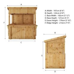 Mercia 6x4 Ft Pent Tongue & Groove Wooden Garden Bar With Single Door -Hozelock Shop mercia 6x4 ft pent tongue groove wooden garden bar with single door5029442007250 01t