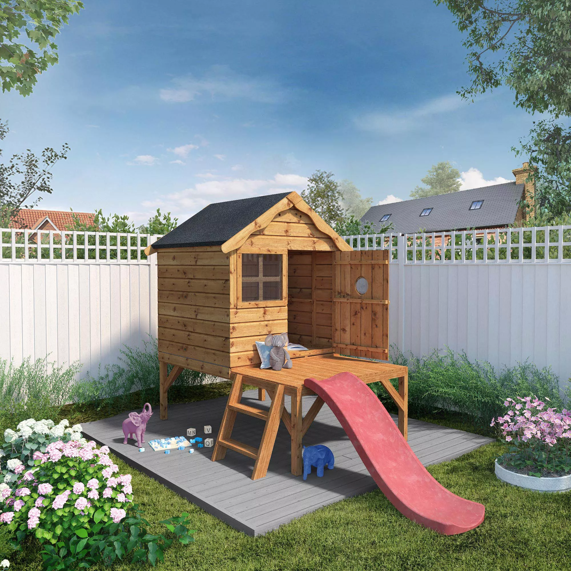 Mercia 8x10 Snug Apex Shiplap Tower slide playhouse Mercia 8x10 Snug Apex Shiplap Tower Slide Playhouse -Hozelock Shop mercia 8x10 snug apex shiplap tower slide playhouse5029442080819 01i BQ