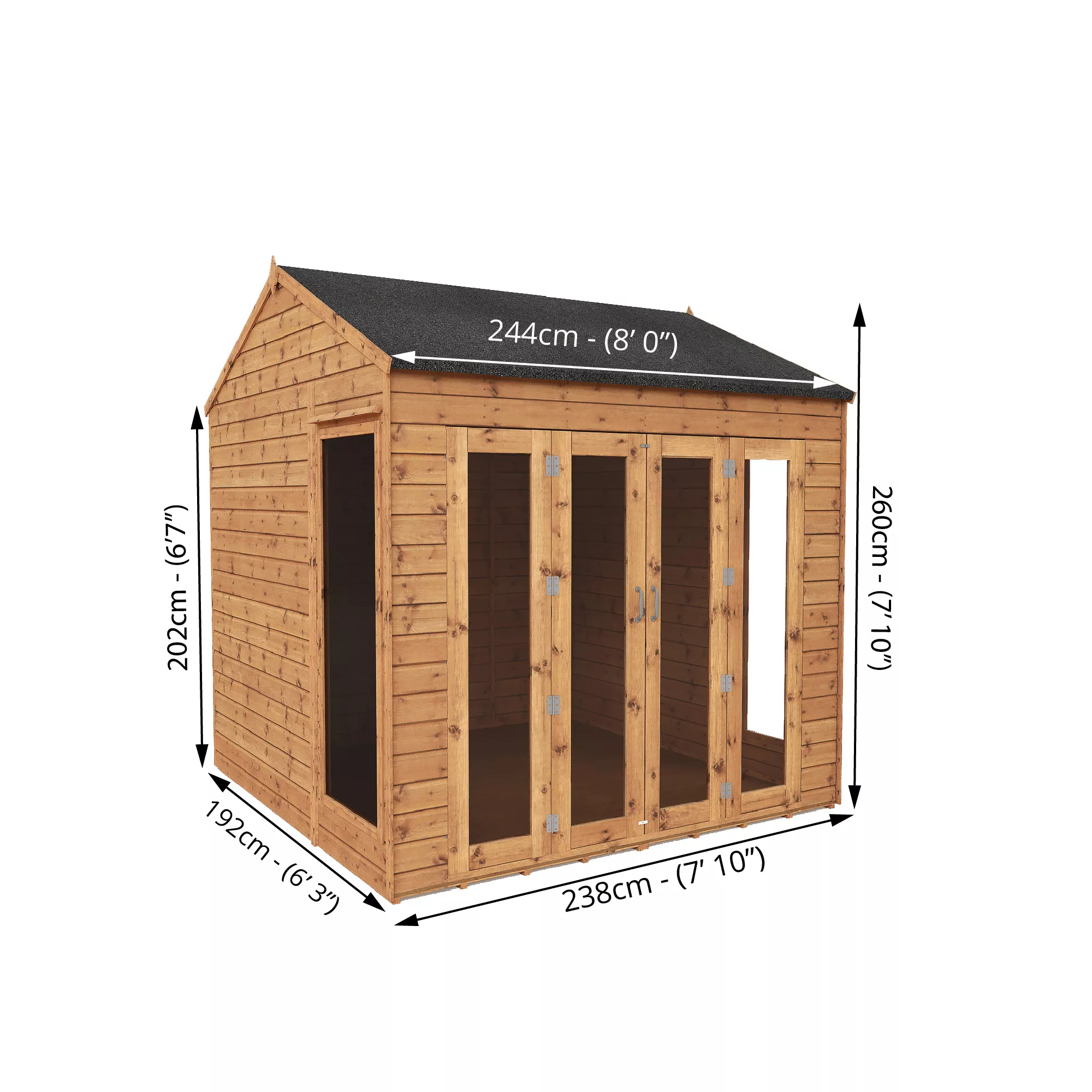 Mercia 8x8 Reverse apex Tongue & groove Summer house with Bi-fold door Mercia 8x8 Reverse Apex Tongue & Groove Summer House With Bi-fold Door -Hozelock Shop mercia 8x8 reverse apex tongue groove summer house with bi fold door5029442089720 01t BQ