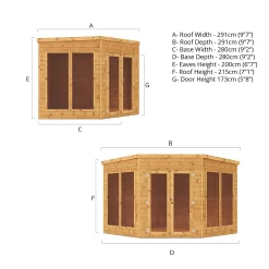 Mercia Corner 9x9 Ft Flat Shiplap Wooden Summer House With Double Door -Hozelock Shop mercia corner 9x9 ft flat shiplap wooden summer house with double door5029442088563 01t