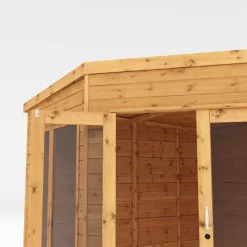 Mercia Corner 9x9 Ft Flat Shiplap Wooden Summer House With Double Door -Hozelock Shop mercia corner 9x9 ft flat shiplap wooden summer house with double door5029442088563 04c
