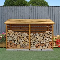 Mercia Double Wooden Log Store -Hozelock Shop mercia double wooden log store5029442012629 02c