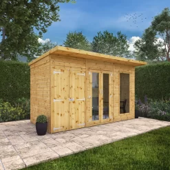 Mercia Maine 12x6 Ft Pent Shiplap Wooden Summer House With Double Door -Hozelock Shop mercia maine 12x6 ft pent shiplap wooden summer house with double door5029442008905 01i