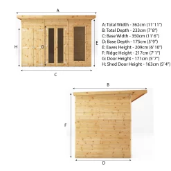 Mercia Maine 12x6 Ft Pent Shiplap Wooden Summer House With Double Door -Hozelock Shop mercia maine 12x6 ft pent shiplap wooden summer house with double door5029442008905 01t