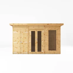 Mercia Maine 12x6 Ft Pent Shiplap Wooden Summer House With Double Door -Hozelock Shop mercia maine 12x6 ft pent shiplap wooden summer house with double door5029442008905 02c