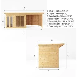 Mercia Maine 18x6 Ft Pent Shiplap Wooden Summer House With Double Door -Hozelock Shop mercia maine 18x6 ft pent shiplap wooden summer house with double door5029442008738 01t