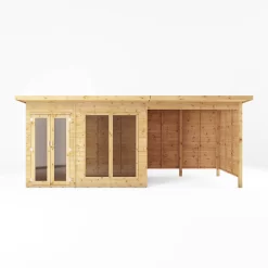 Mercia Maine 18x6 Ft Pent Shiplap Wooden Summer House With Double Door -Hozelock Shop mercia maine 18x6 ft pent shiplap wooden summer house with double door5029442008738 02c