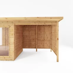 Mercia Maine 18x6 Ft Pent Shiplap Wooden Summer House With Double Door -Hozelock Shop mercia maine 18x6 ft pent shiplap wooden summer house with double door5029442008738 03c