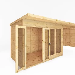 Mercia Maine 18x6 Ft Pent Shiplap Wooden Summer House With Double Door -Hozelock Shop mercia maine 18x6 ft pent shiplap wooden summer house with double door5029442008738 05c