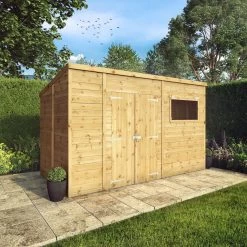 Mercia Premium 12x8 Ft Pent Shiplap Wooden 2 Door Shed With Floor -Hozelock Shop mercia premium 12x8 ft pent shiplap wooden 2 door shed with floor5029442009315 01i