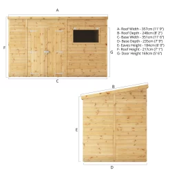 Mercia Premium 12x8 Ft Pent Shiplap Wooden 2 Door Shed With Floor -Hozelock Shop mercia premium 12x8 ft pent shiplap wooden 2 door shed with floor5029442009315 01t