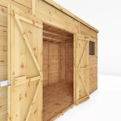 Mercia Premium 12x8 Ft Pent Shiplap Wooden 2 Door Shed With Floor -Hozelock Shop mercia premium 12x8 ft pent shiplap wooden 2 door shed with floor5029442009315 04c