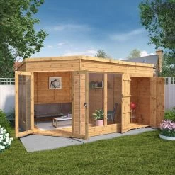 Mercia Summer House 13x9 Ft Pent Shiplap Solid Wood Summer House With Double Door -Hozelock Shop mercia summer house 13x9 ft pent shiplap solid wood summer house with double door5029442002576 02i bq