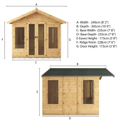 Mercia Sussex 8x8 Ft Apex Shiplap Wooden Summer House With Double Door -Hozelock Shop mercia sussex 8x8 ft apex shiplap wooden summer house with double door5029442006901 01t