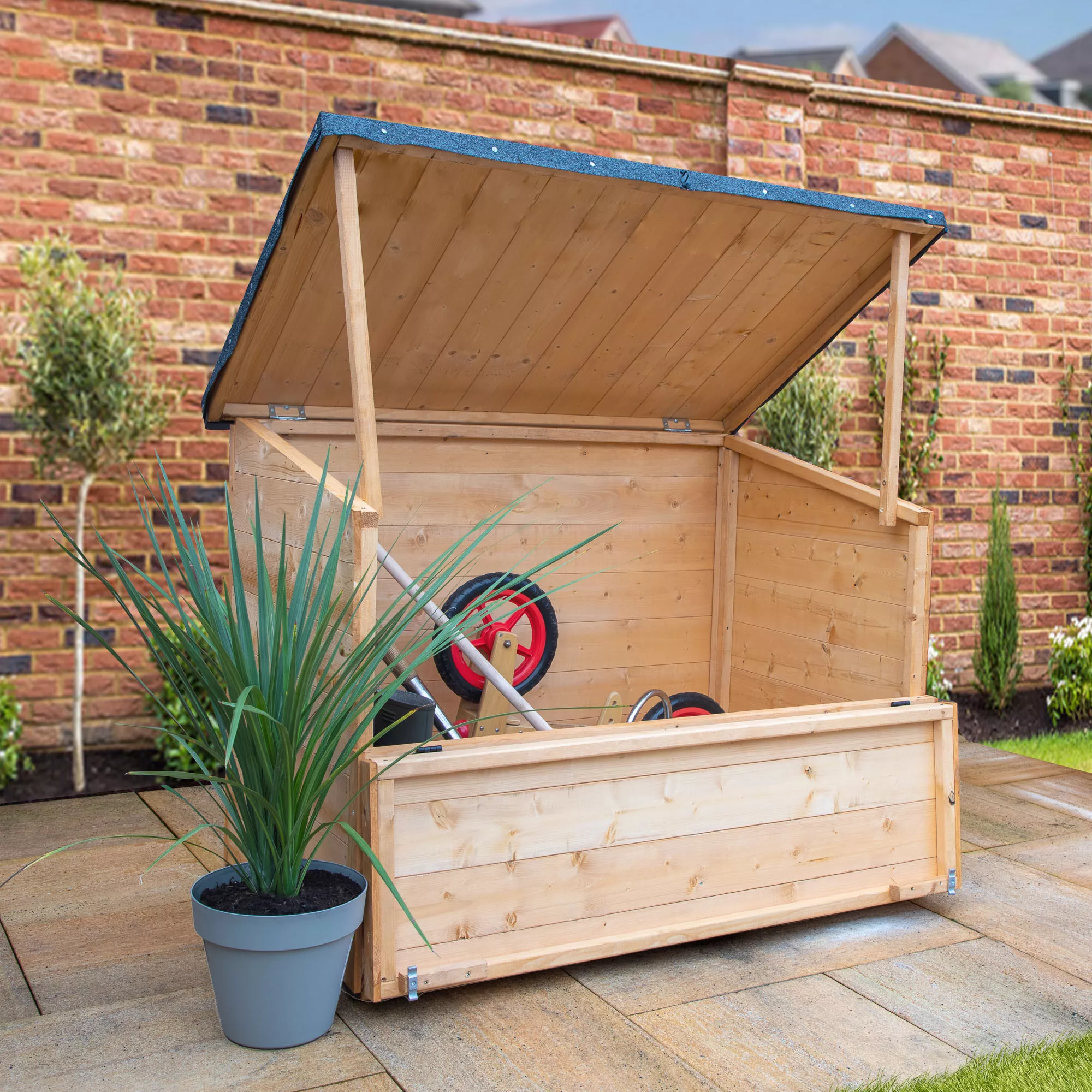 Mercia Tongue & groove Solid wood Lift up sloping Garden storage Mercia Tongue & Groove Solid Wood Lift Up Sloping Garden Storage -Hozelock Shop mercia tongue groove solid wood lift up sloping garden storage5029442006659 02i