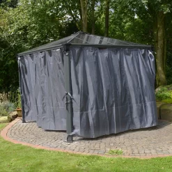 Palram - Canopia 3K Series Grey Polyester (PES) Gazebo Curtain, Pack Of 4 (L)2170mm (W)3660mm -Hozelock Shop palram canopia 3k series grey polyester pes gazebo curtain pack of 4 l 2170mm w 3660mm7290108130744 01i