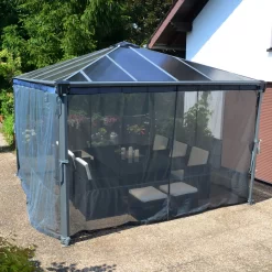 Palram - Canopia 3K Series Grey Polyester (PES) Gazebo Netting, Pack Of 6 (L)2170mm (W)3660mm -Hozelock Shop palram canopia 3k series grey polyester pes gazebo netting pack of 6 l 2170mm w 3660mm7290108130751 04i