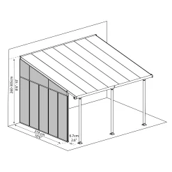 Palram - Canopia 4 Series White Patio Cover Side Wall, (L)3.19m (H)3.05m -Hozelock Shop palram canopia 4 series white patio cover side wall l 3 19m h 3 05m7290108137668 01t bq