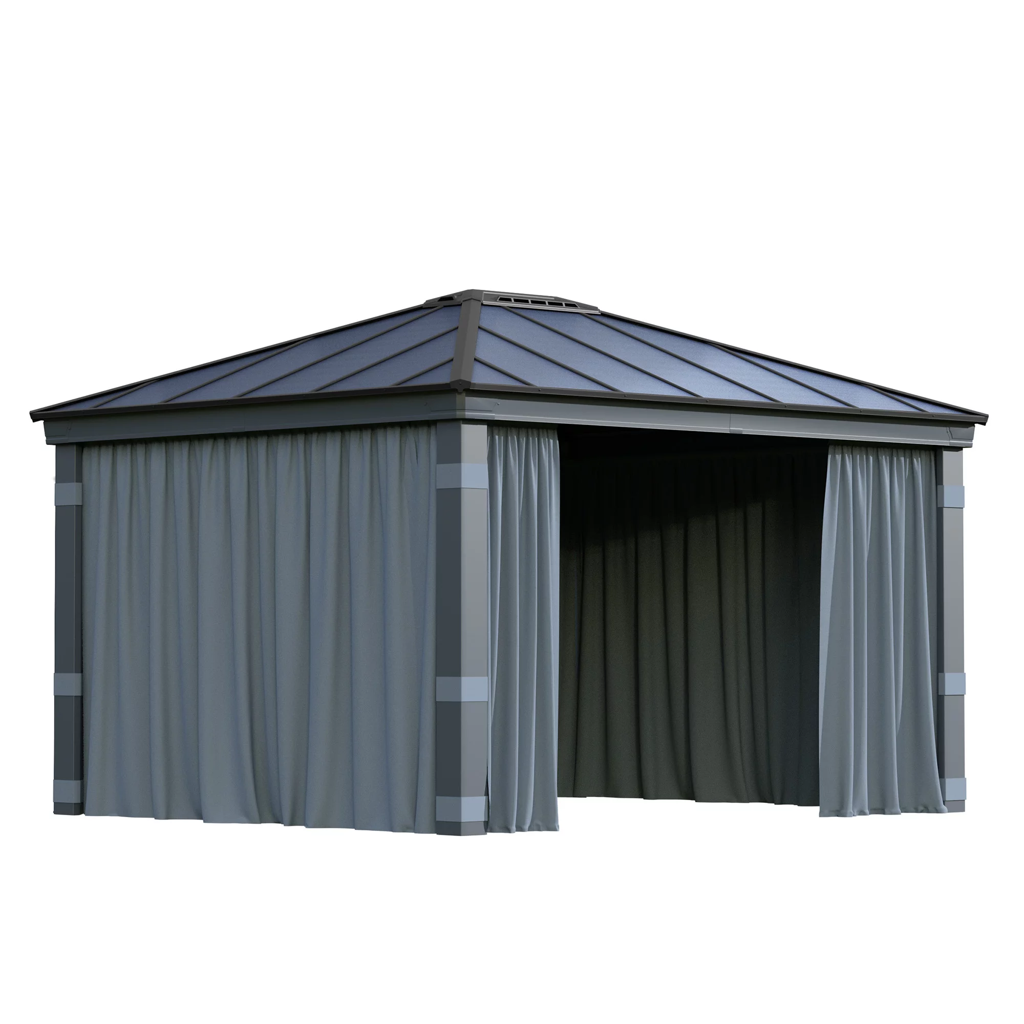 Palram - Canopia Dallas Grey Polyester (PES) Gazebo curtain, Pack of 4 (L)2120mm (W)4090mm Palram - Canopia Dallas Grey Polyester (PES) Gazebo Curtain, Pack Of 4 (L)2120mm (W)4090mm -Hozelock Shop palram canopia dallas grey polyester pes gazebo curtain pack of 4 l 2120mm w 4090mm7290108602678 01c