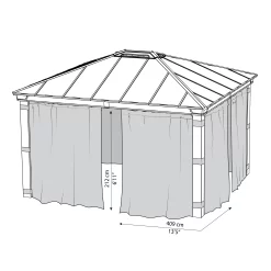 Palram - Canopia Dallas Grey Polyester (PES) Gazebo Curtain, Pack Of 4 (L)2120mm (W)4090mm 8 Palram - Canopia Dallas Grey Polyester (PES) Gazebo Curtain, Pack Of 4 (L)2120mm (W)4090mm -Hozelock Shop palram canopia dallas grey polyester pes gazebo curtain pack of 4 l 2120mm w 4090mm7290108602678 01t