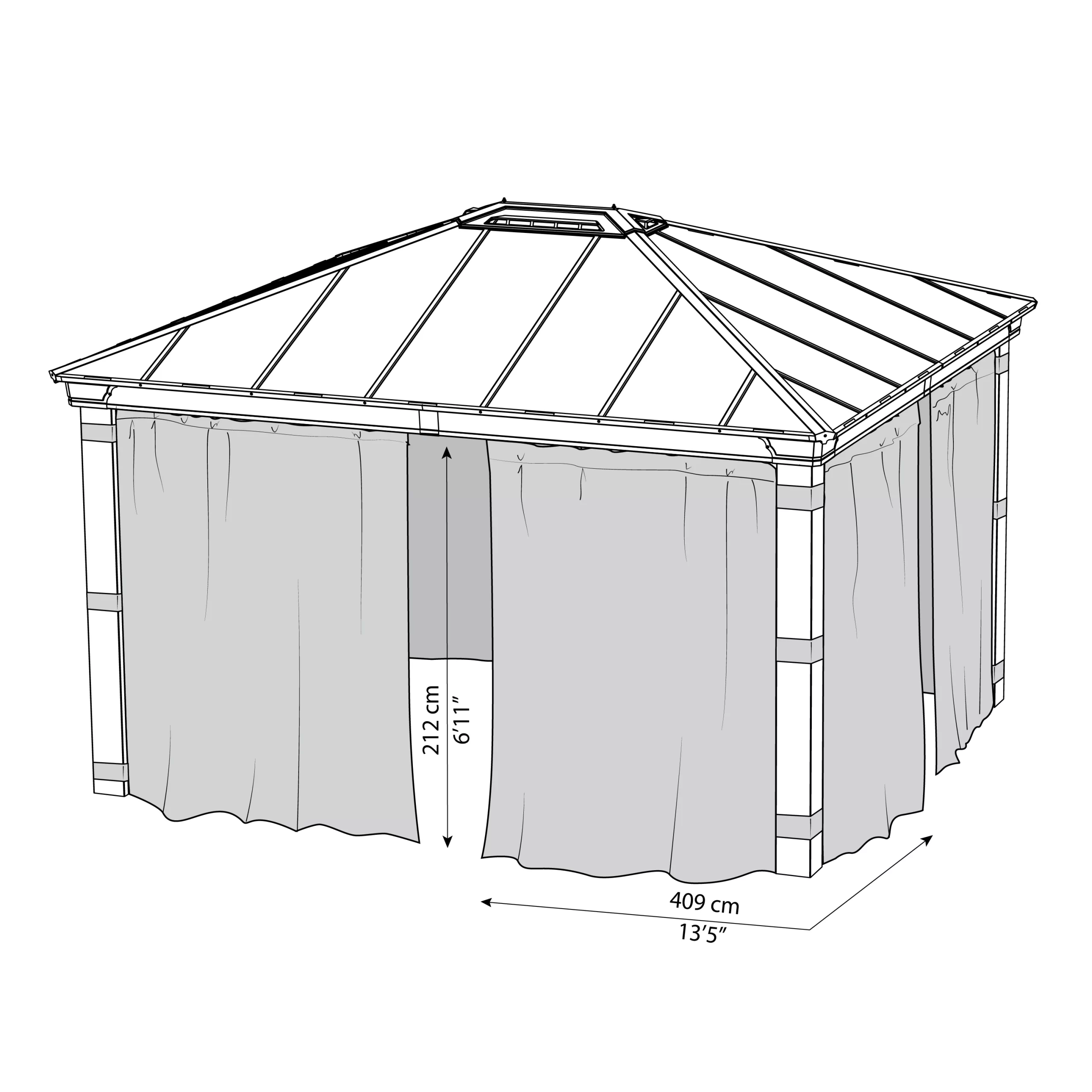 Palram - Canopia Dallas Grey Polyester (PES) Gazebo curtain, Pack of 4 (L)2120mm (W)4090mm Palram - Canopia Dallas Grey Polyester (PES) Gazebo Curtain, Pack Of 4 (L)2120mm (W)4090mm -Hozelock Shop palram canopia dallas grey polyester pes gazebo curtain pack of 4 l 2120mm w 4090mm7290108602678 01t scaled