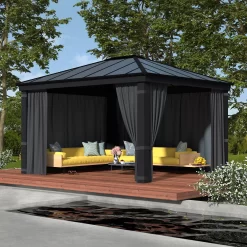 Palram - Canopia Dallas Grey Polyester (PES) Gazebo Curtain, Pack Of 4 (L)2120mm (W)4400mm 5 Palram - Canopia Dallas Grey Polyester (PES) Gazebo Curtain, Pack Of 4 (L)2120mm (W)4400mm -Hozelock Shop palram canopia dallas grey polyester pes gazebo curtain pack of 4 l 2120mm w 4400mm7290108602692 01i