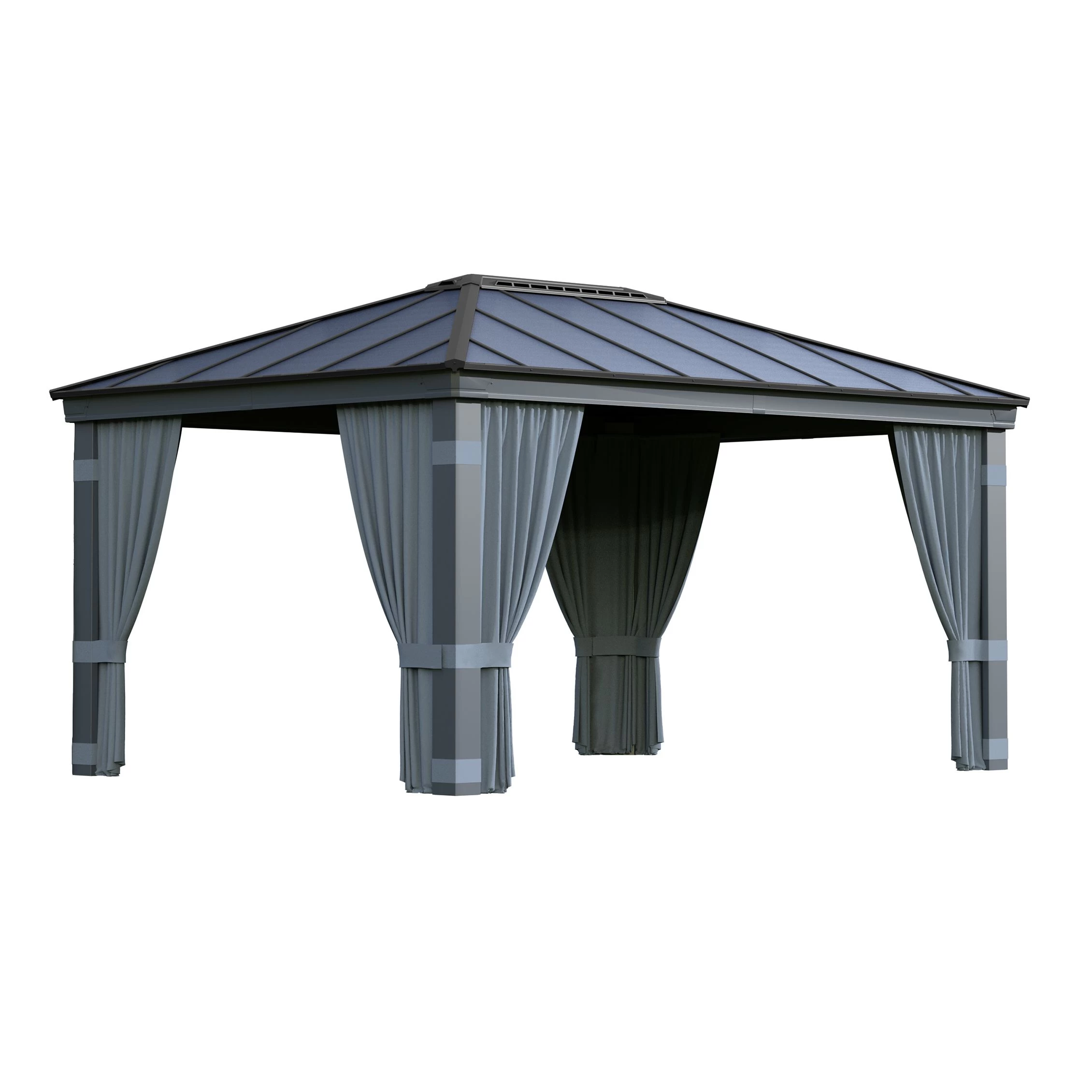 Palram - Canopia Dallas Grey Polyester (PES) Gazebo curtain, Pack of 4 (L)2120mm (W)4400mm Palram - Canopia Dallas Grey Polyester (PES) Gazebo Curtain, Pack Of 4 (L)2120mm (W)4400mm -Hozelock Shop palram canopia dallas grey polyester pes gazebo curtain pack of 4 l 2120mm w 4400mm7290108602692 02c