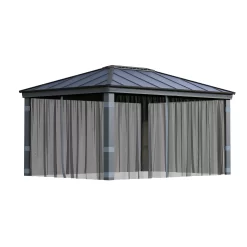 Palram - Canopia Dallas Grey Polyester (PES) Gazebo Netting, Pack Of 4 (L)2120mm (W)4400mm