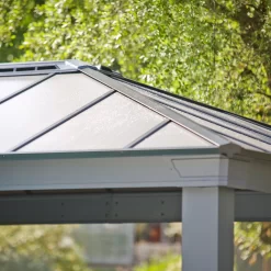 Palram - Canopia Dallas Grey Rectangular Gazebo, (W)4.88m (D)3.64m - Assembly Required -Hozelock Shop palram canopia dallas grey rectangular gazebo w 4 88m d 3 64m assembly required7290108601947 08i bq