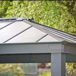 Palram - Canopia Dallas Grey Rectangular Gazebo, (W)6.12m (D)3.64m - Assembly Required -Hozelock Shop palram canopia dallas grey rectangular gazebo w 6 12m d 3 64m assembly required7290108601954 07i bq